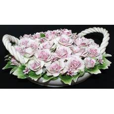 Декоративная корзина с розами Artigiano Capodimonte 0210/17/rose
