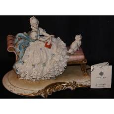 Статуэтка "Дама с кошкой на скамейке" Porcellane Principe 1097/PP