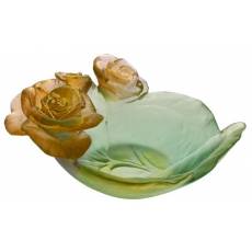 Вазочка для конфет "Rose Passion" зелено-розовая Daum 05289-2