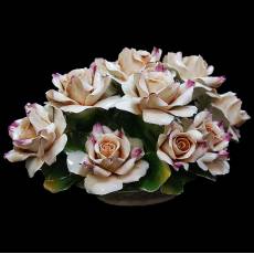 Декоративная корзинка "Чайные розы" Artigiano Capodimonte 288/AC/cream
