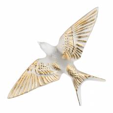 Настенная статуэтка Ласточка с опущенными крыльями "Hirondelles" золотая Lalique 10645900