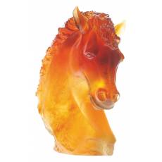 Статуэтка "Голова лошади" янтарная Cheval Daum 08023