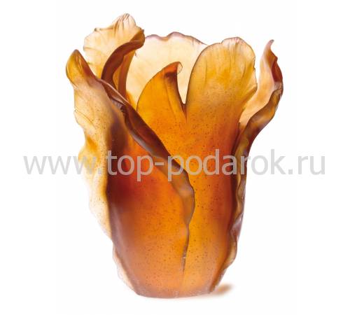 Ваза для цветов "Tulipe" янтарная Daum 03574