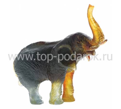 Статуэтка "Слон" янтарно-серая Daum 03239