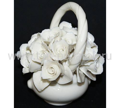 Декоративная корзина с тюльпанами, белая  Artigiano Capodimonte 196/bianco
