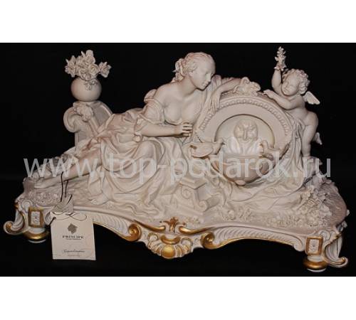 Статуэтка "Дама с ангелом у фонтана" Porcellane Principe 1067B/PP