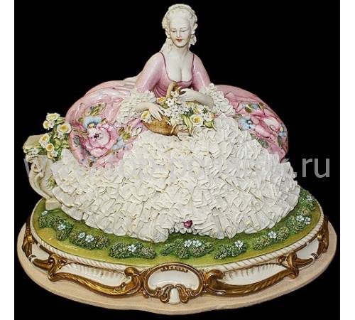 Статуэтка "Дама с корзиной цветов" Porcellane Principe 1074/PP
