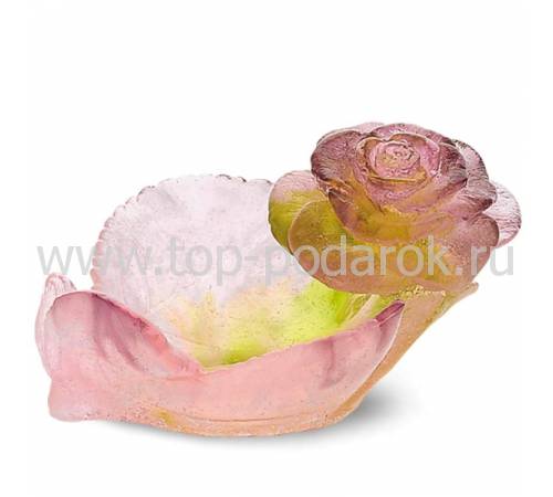 Вазочка для конфет "Roses" желто-розовая Daum 01673