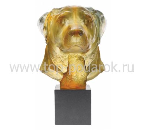 Статуэтка "Голова Лабрадора" янтарная Daum (Лимитированная серия 500 экз.) 03620