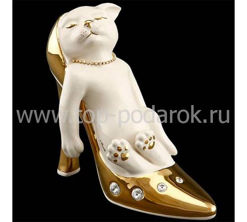 Статуэтка "Котёнок в туфле" Ahura S1844W1K/AOP