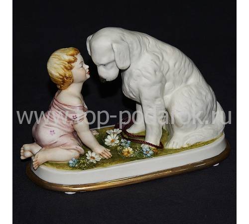 Статуэтка "Девочка с собакой" Porcellane Principe 665/PP