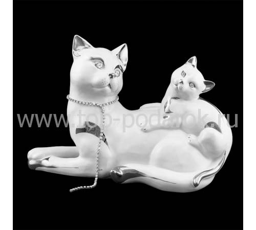 Статуэтка "Кошка с котёнком" Ahura S1795C/BPLY