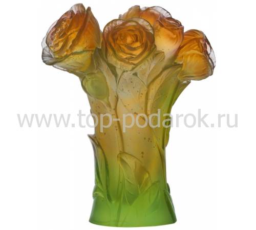 Ваза для цветов золотисто-зеленая "Pivoine" Daum 05215-4