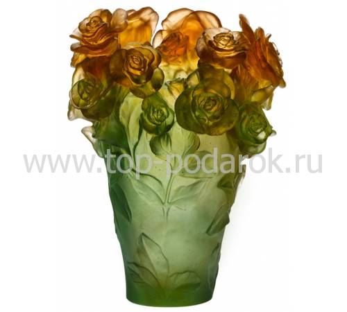 Ваза для цветов "Rose Passion" зелено-оранжевая (h=35) Daum 05282-2