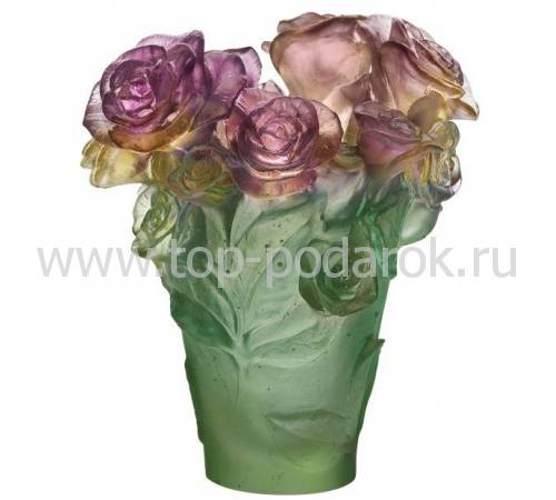 Ваза для цветов "Rose Passion" зелено-розовая (h=17) Daum 05287