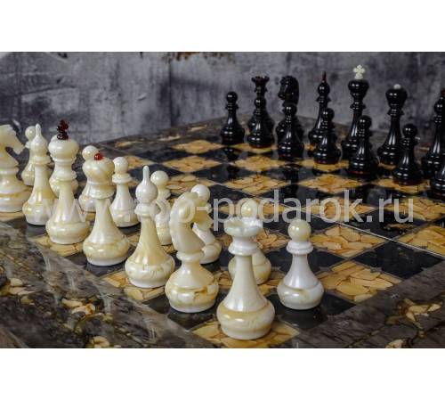 Шахматы "Готика" (тонированная карельская береза) ES039
