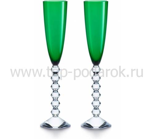 Набор из 2-х зелёных бокалов для шампанского "VEGA" Baccarat 2811805
