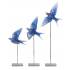 Настенная статуэтка Ласточка с опущенными крыльями "Hirondelles" синяя Lalique 10625100